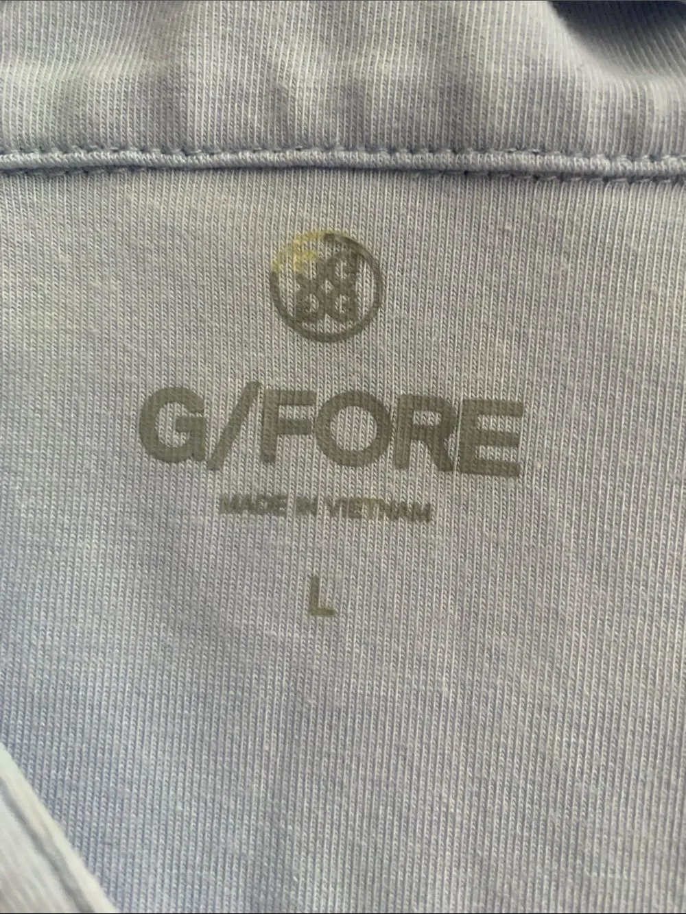 G/FORE Light Blue Long-Sleeve Men's Golf Spell Out Quarter Zip Pullover Size L